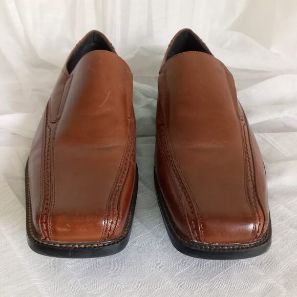 STACY ADAMS Leather Loafers Men Sz 11 M Comfort Insole Brown Slip On Dress Shoe - Picture 3 of 11